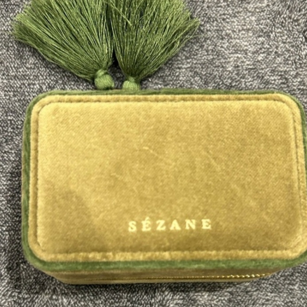 Sezane Olive Green Jewelry Box